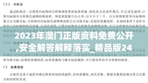 2023年澳门正版资料免费公开,安全解答解释落实_精品版24.243