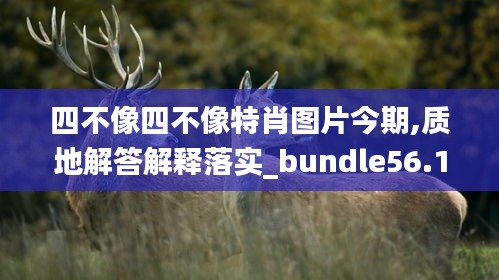 四不像四不像特肖图片今期,质地解答解释落实_bundle56.146