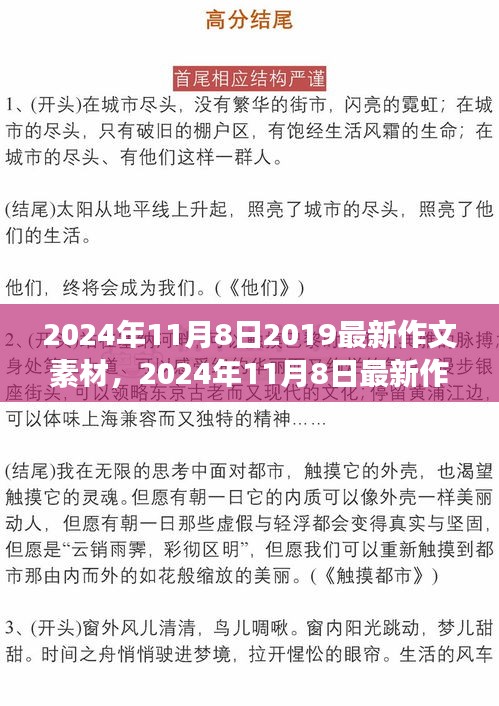 2024年11月8日精选作文素材荟萃，灵感与内容的完美融合