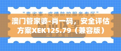 澳门管家婆-肖一码，安全评估方案xek125.79（兼容版）