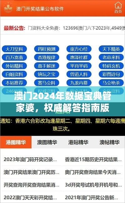 澳门2024年数据宝典管家婆，权威解答指南版udg399.12