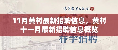 11月黄村最新招聘信息概览